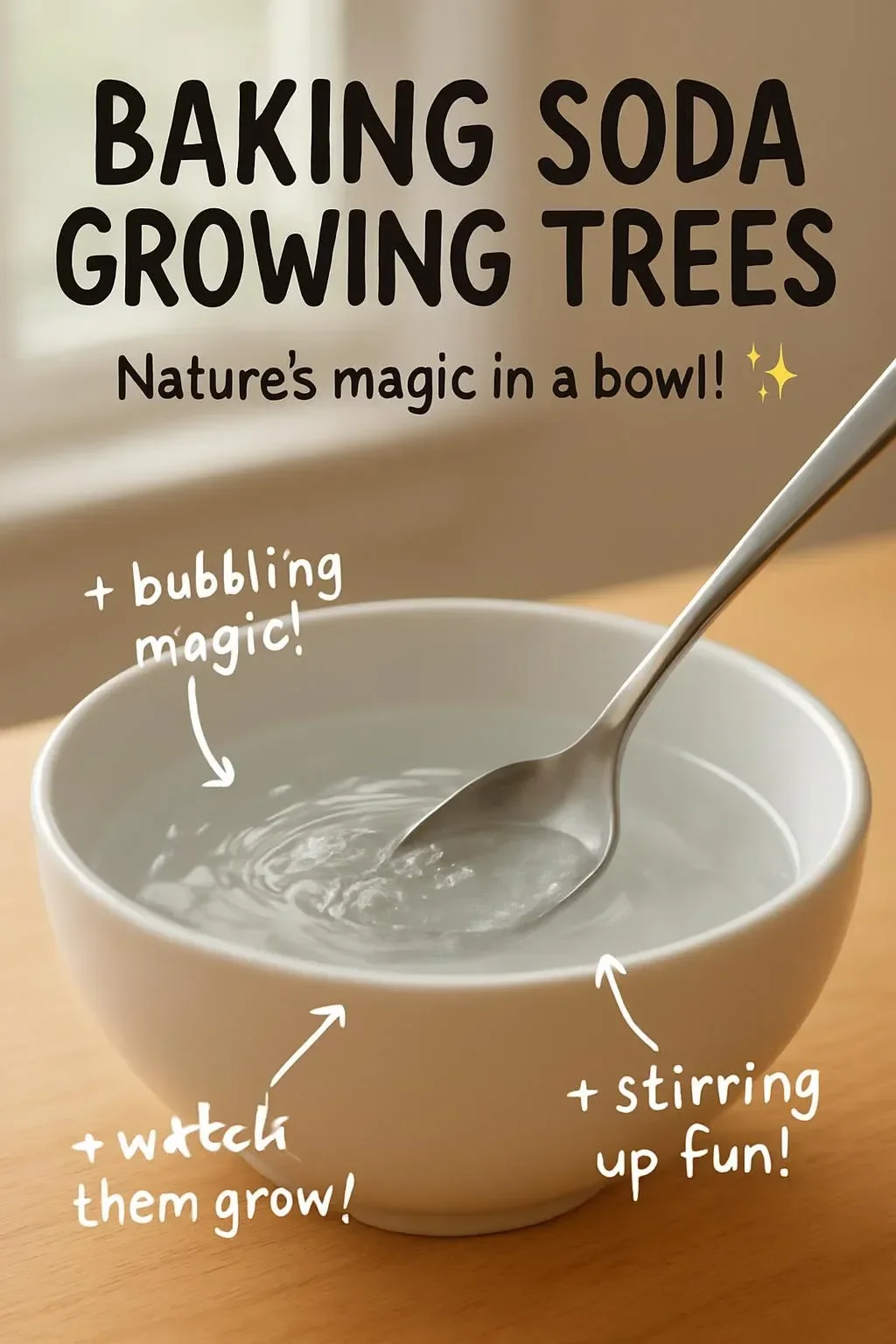 Wachsende Bäume mit einer Spritze Backpulver für besseres Wachstum