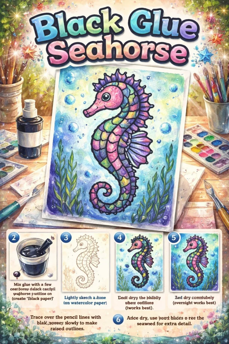 Black Glue Seahorse in a vibrant underwater environment, showcasing its unique features.