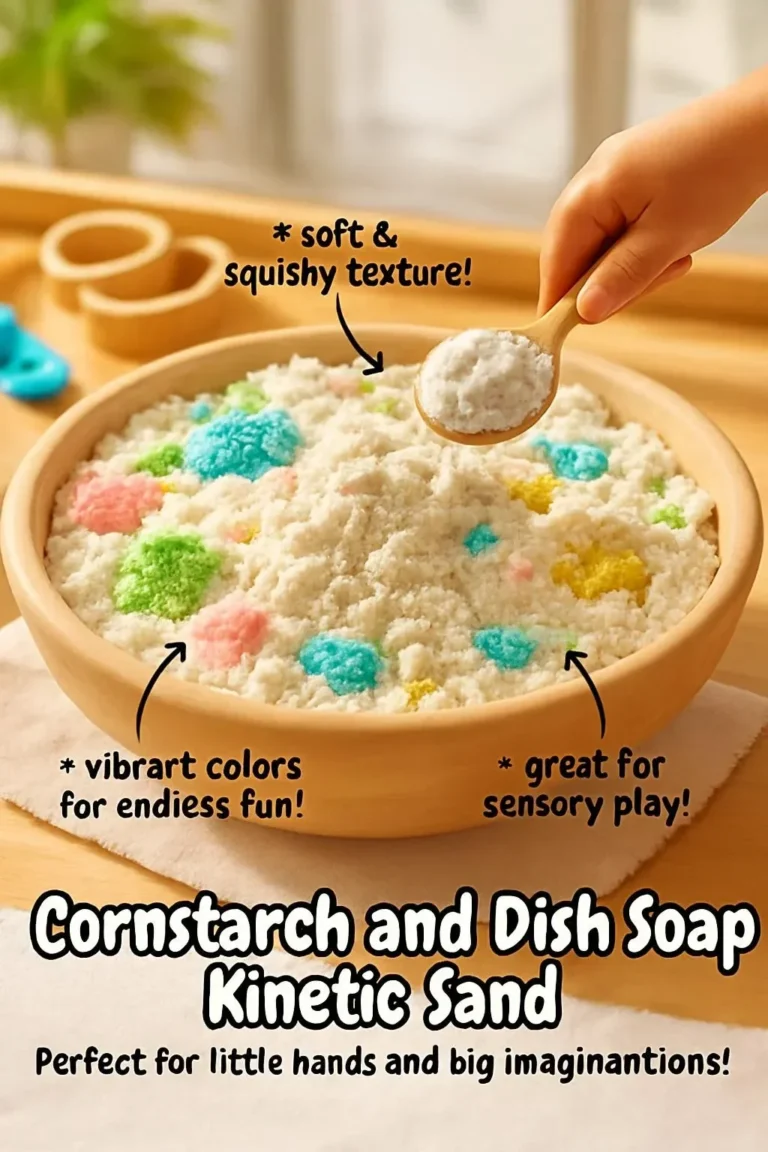 Homemade kinetic sand made from cornstarch and dish soap
