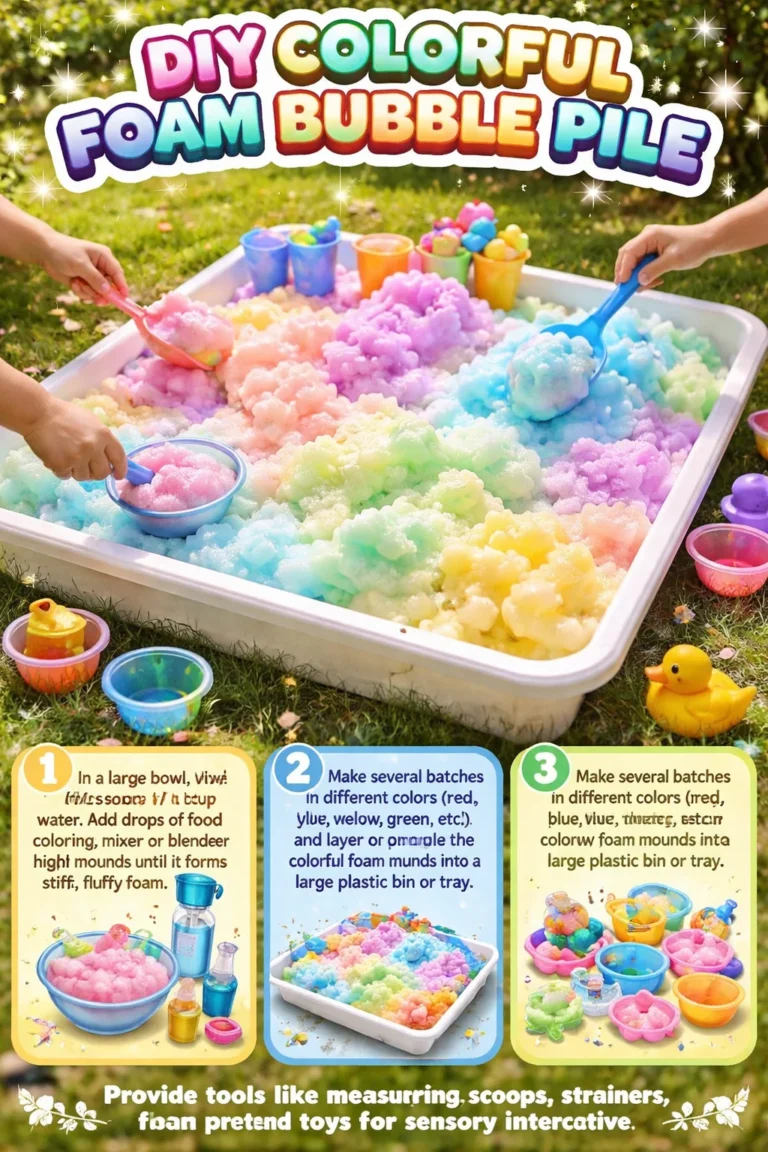 Colorful DIY foam bubble pile showcasing vibrant hues and creative textures