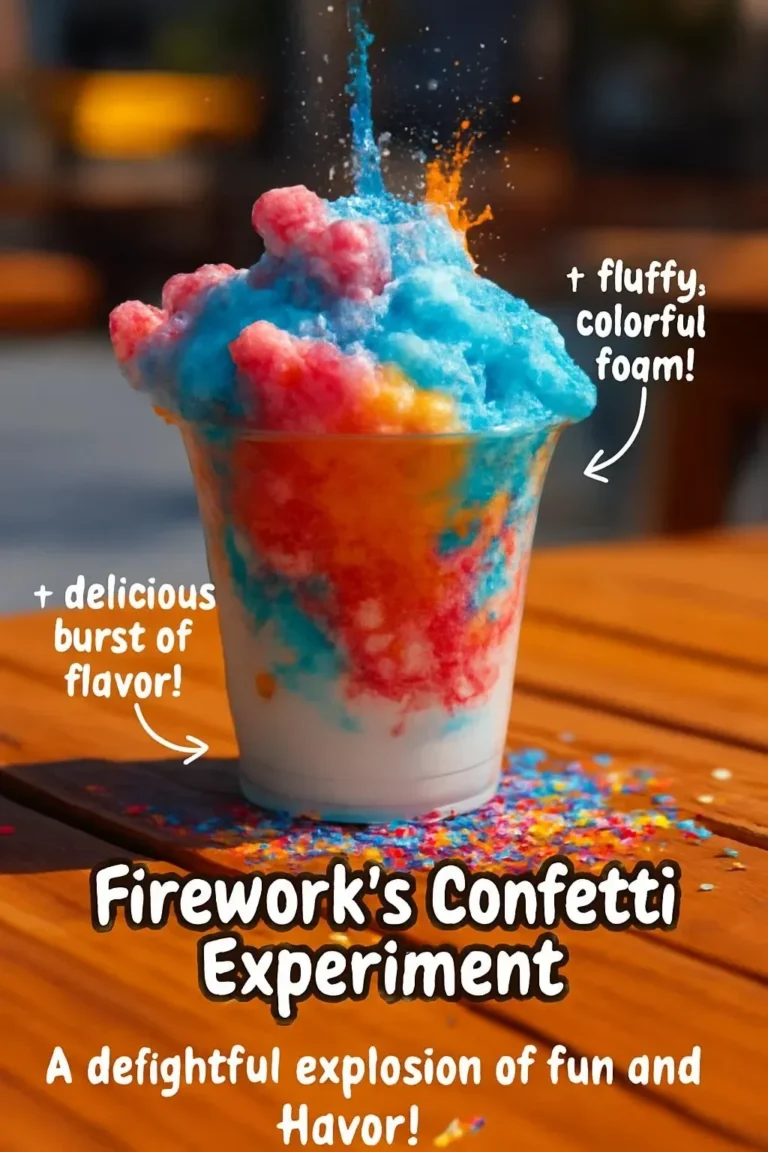 A vibrant display of confetti during the Firework's Confetti Experiment.