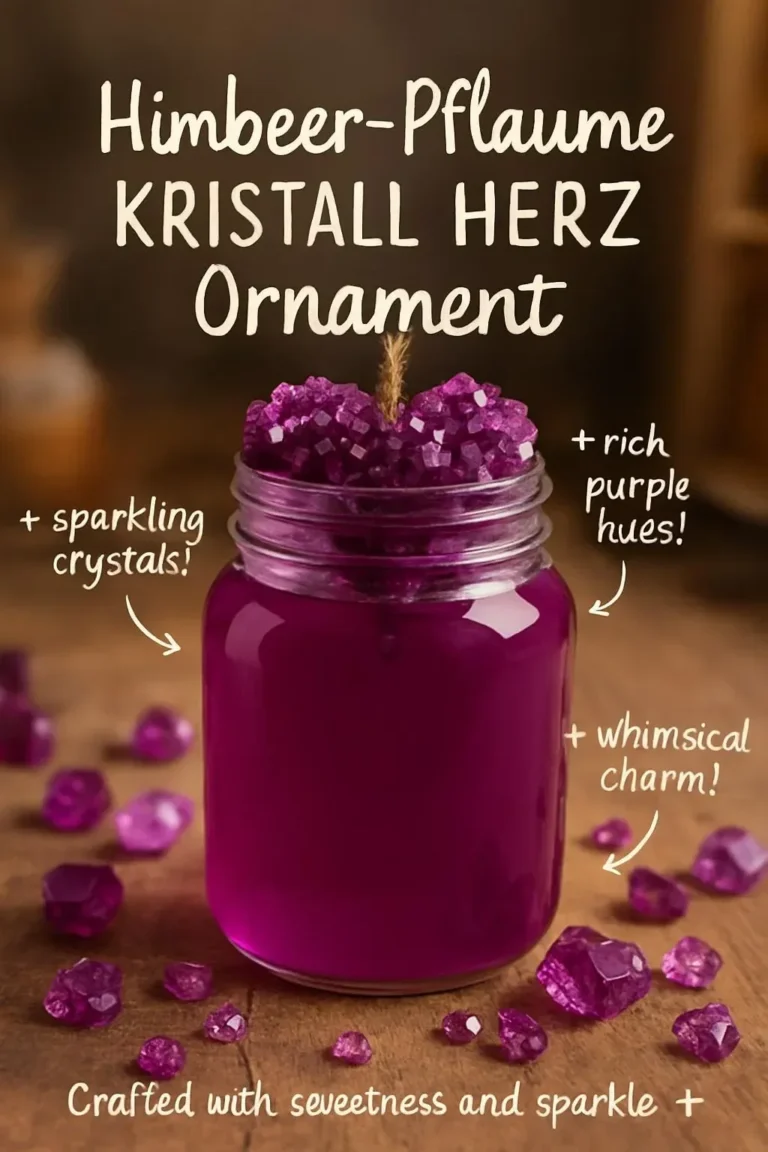 Himbeer-Pflaume Kristall Herz Ornament als dekoratives Element für Ihr Zuhause.