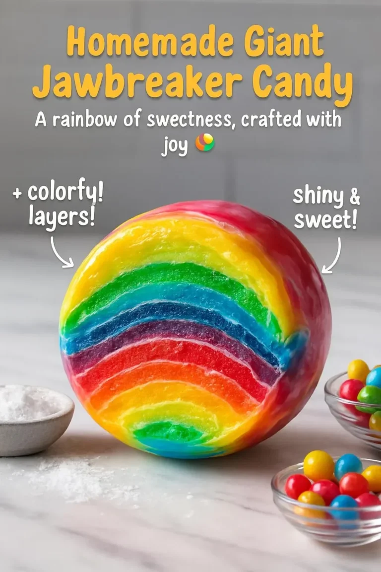 Homemade giant jawbreaker candy recipe with colorful layers