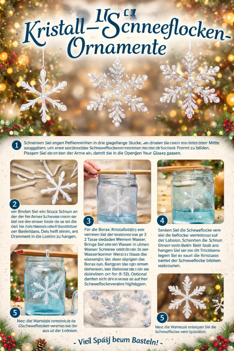 Kristall-Schneeflocken-Ornamente für festliche Dekoration