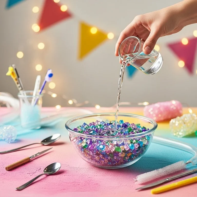 Diagramm, das den Prozess des Kristallwachstums verdeutlicht.