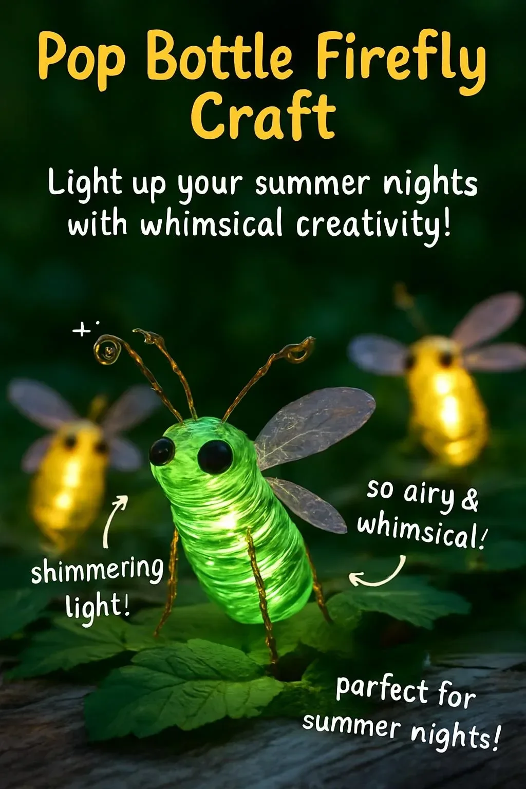 DIY pop bottle firefly craft for kids