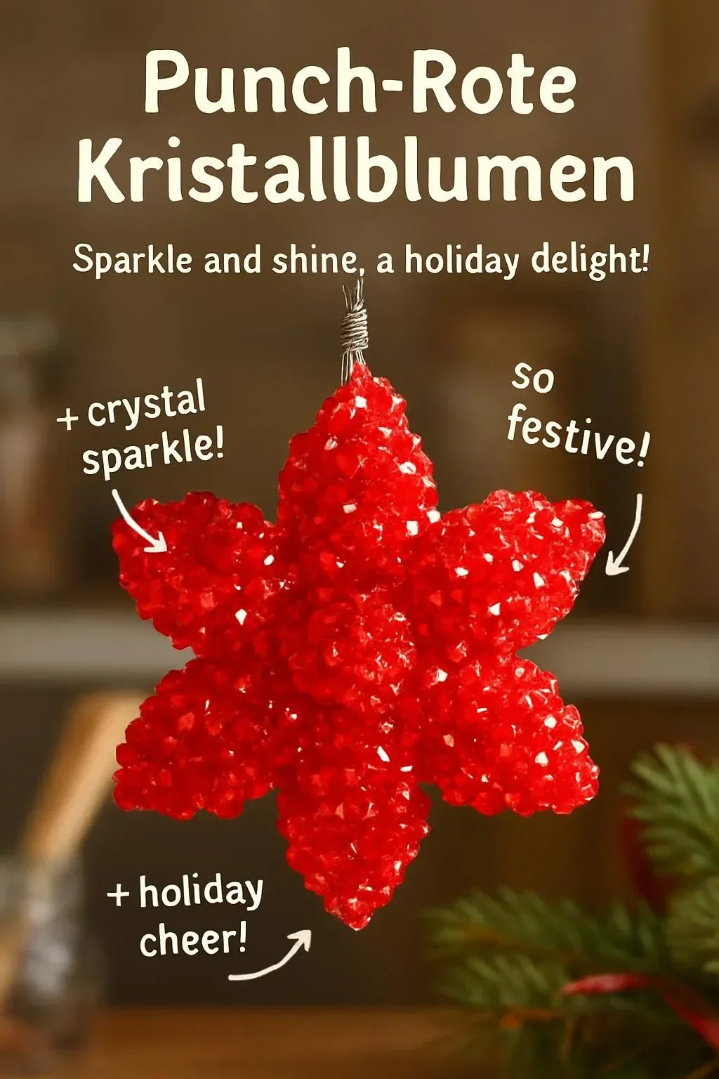 Schöne Punch-Rote Kristallblumen in leuchtenden Farben