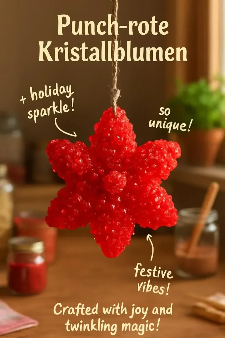 Punch-rote Kristallblumen in stilvollem Arrangement