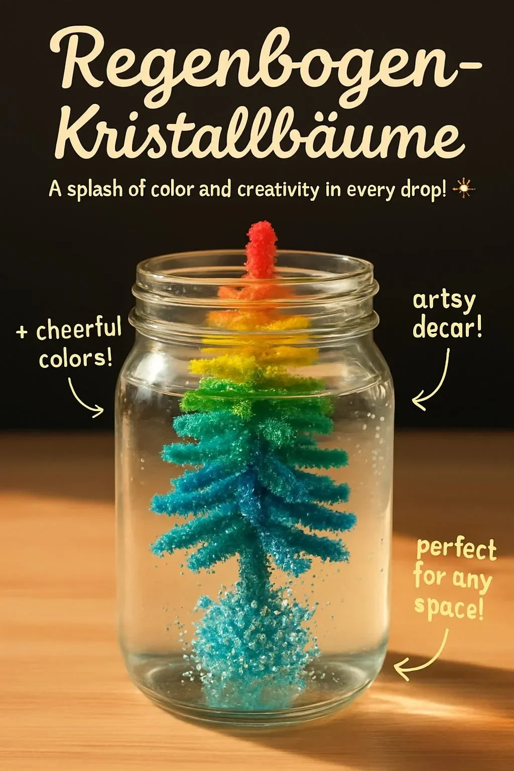 Bunte Regenbogen-Kristallbäume zur Dekoration und für positive Energie.