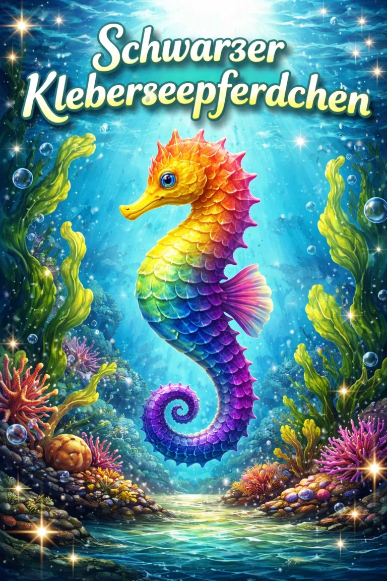 Schwarzer Kleberseepferdchen in seinem natürlichen Lebensraum