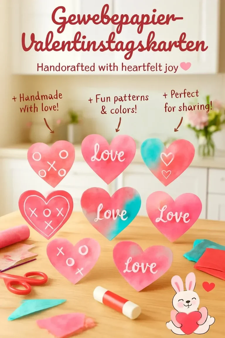 Handmade tissue paper Valentine's Day cards for a personal touch