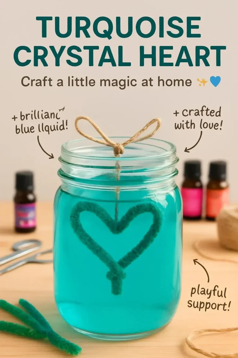 Türkises Kristallherz als eleganter Schmuck für besondere Anlässe