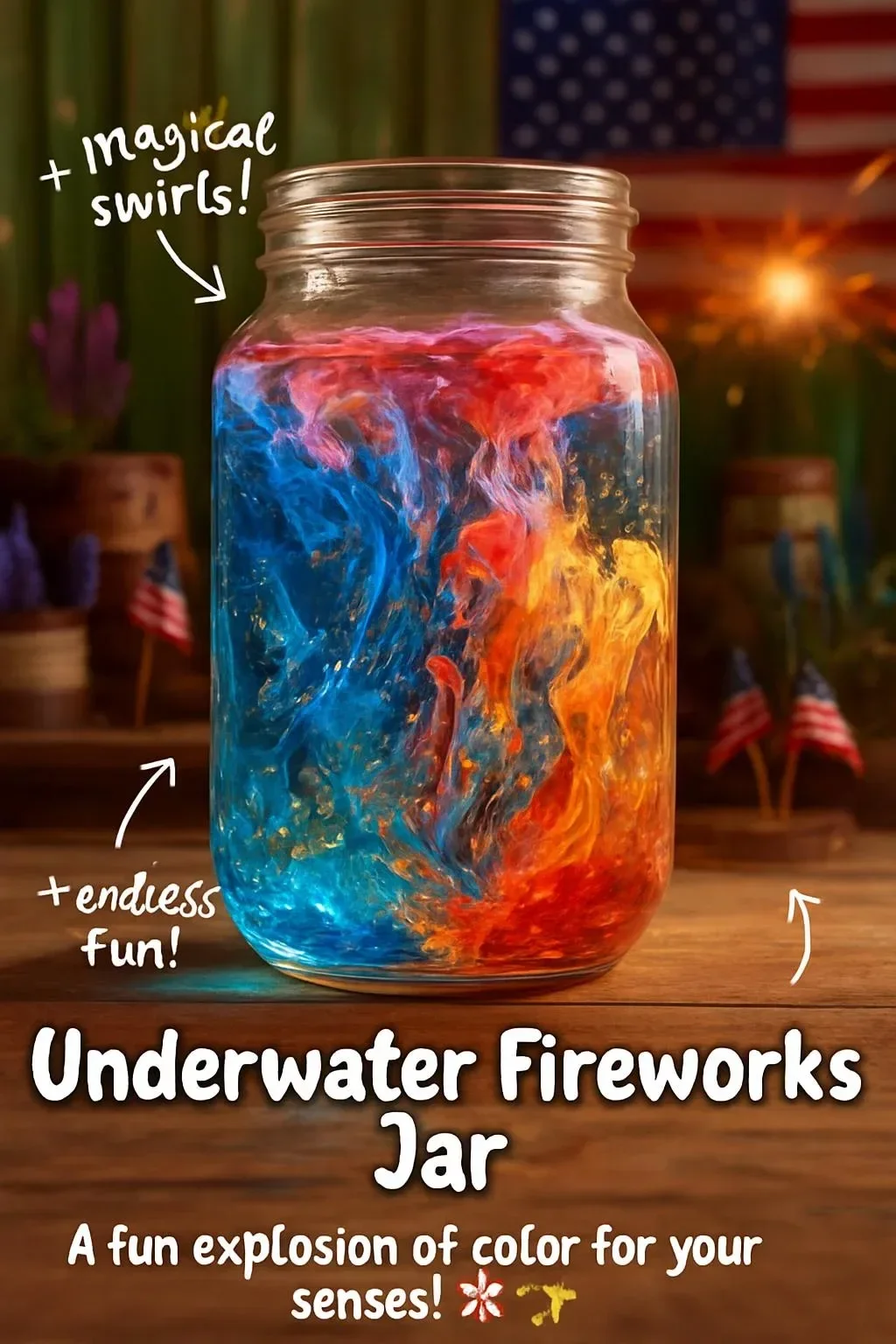Underwater Fireworks Jar showcasing vibrant colors and dazzling effects.