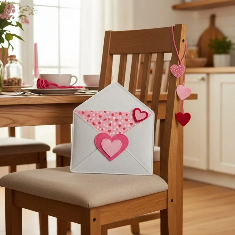 Romantischer Stuhlhintergrund für Valentinstag-Dekoration.