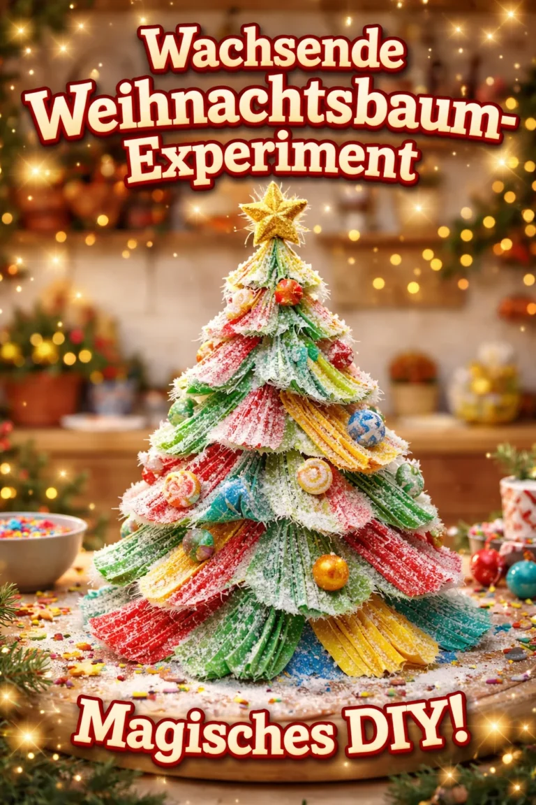 Weihnachtsbaum-Experiment mit wachsenden Bäumen im Fokus.