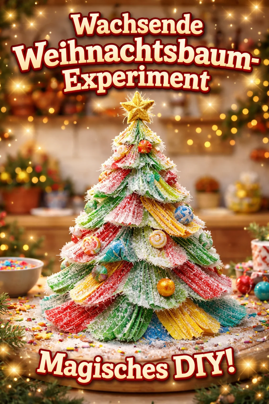 Weihnachtsbaum-Experiment mit wachsenden Bäumen im Fokus.