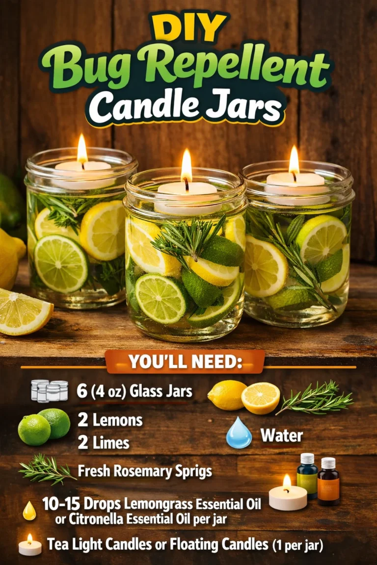 DIY bug repellent candle jars for keeping insects away