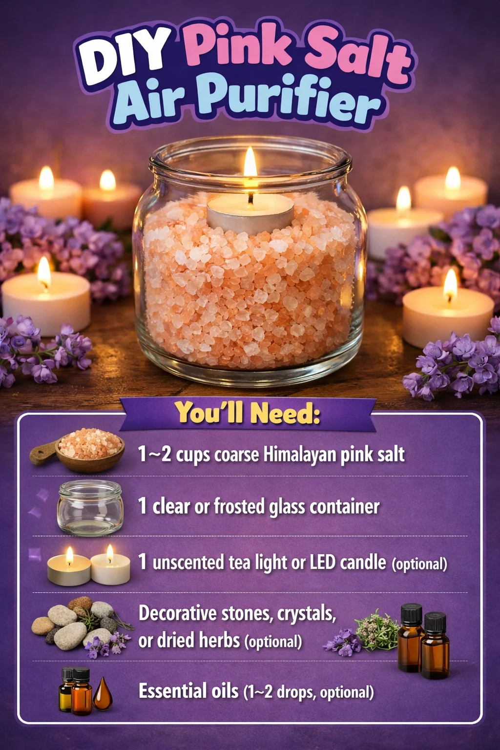 DIY pink salt air purifier for cleaner indoor air quality