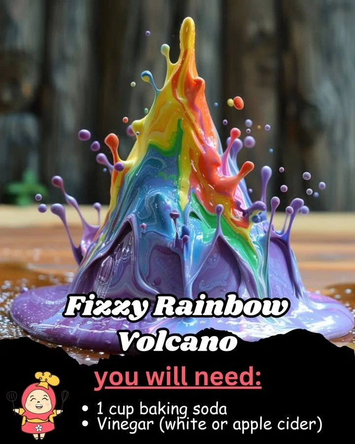 Sprudelnder Regenbogen-Vulkan mit buntem Ausbruch