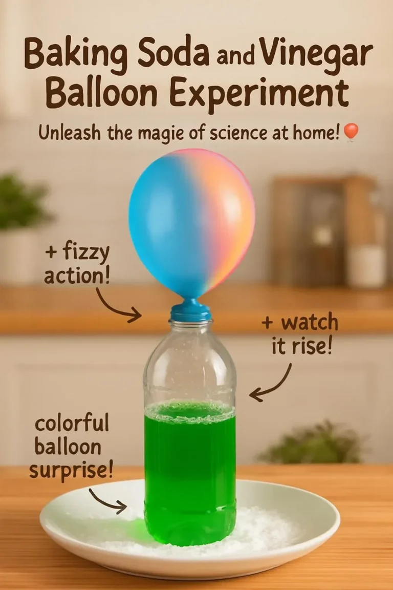 Backpulver- und Essig-Experiment mit aufsteigenden Ballons in Aktion