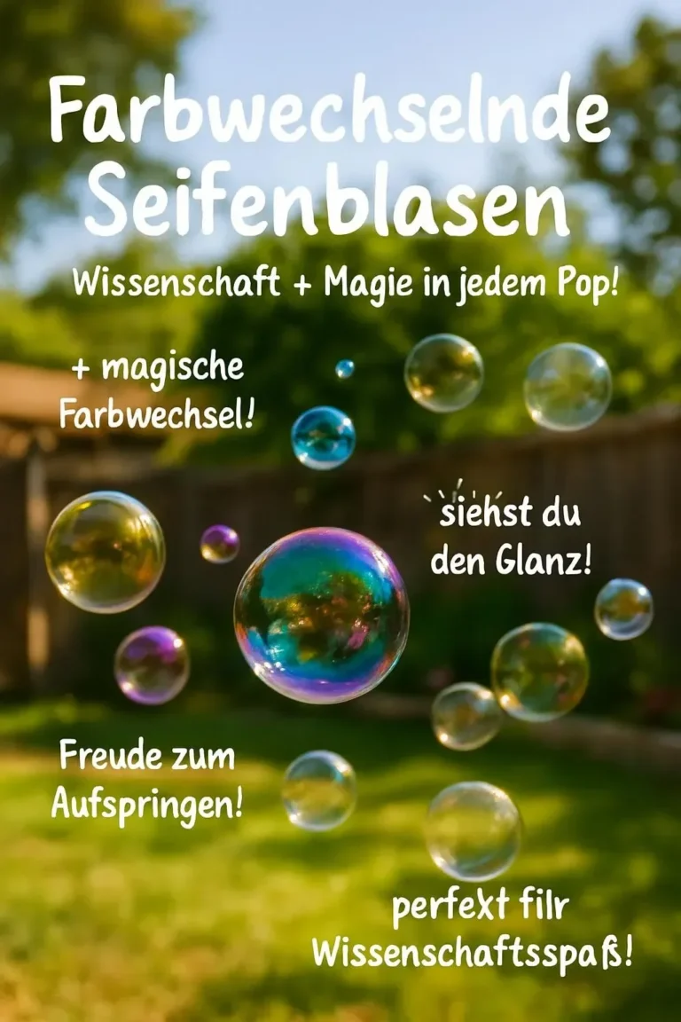 Farbwechselnde Seifenblasen in verschiedenen Farben und Formen