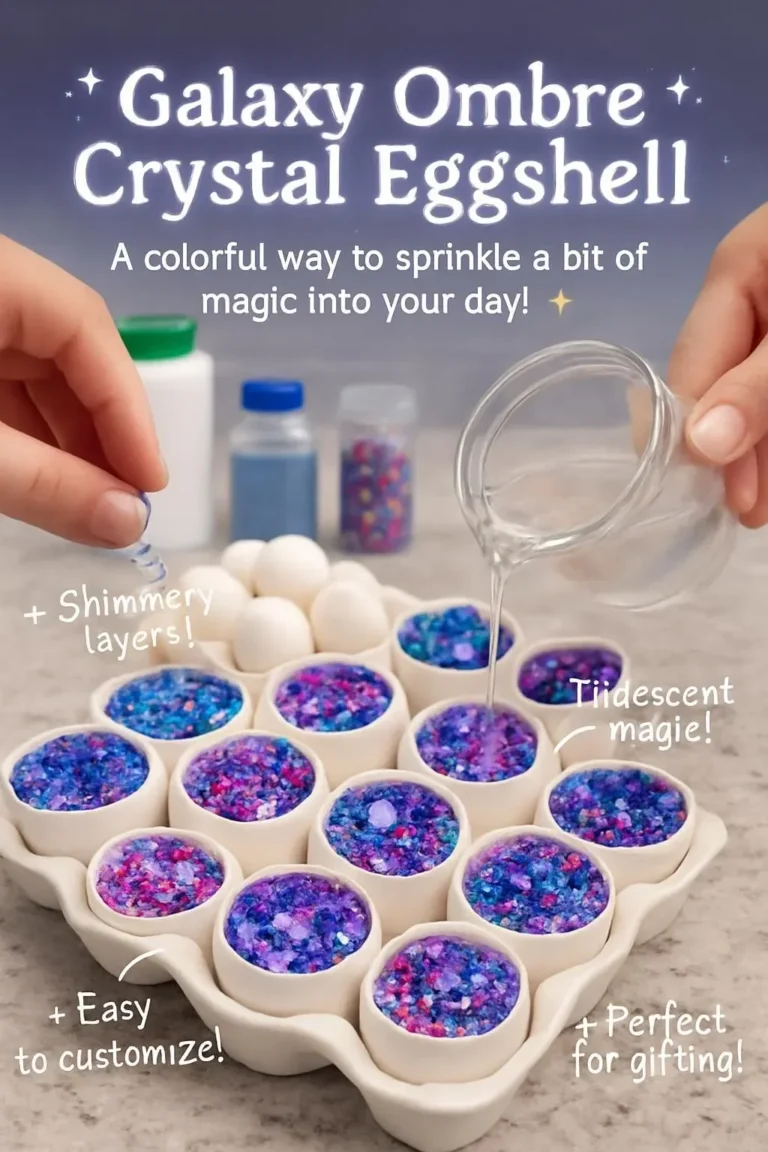 Galaxie Ombre Kristall Eierschale mit beeindruckendem Farbverlauf und schönem Design.