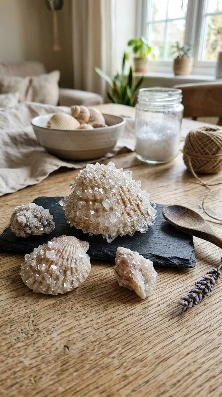 Kristallisation von Muscheln in der Natur