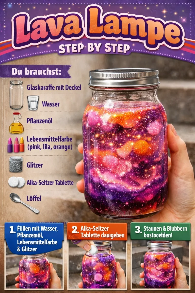 Faszinierende Lava Lampe in bunten Farben mit beweglichem Wachs.