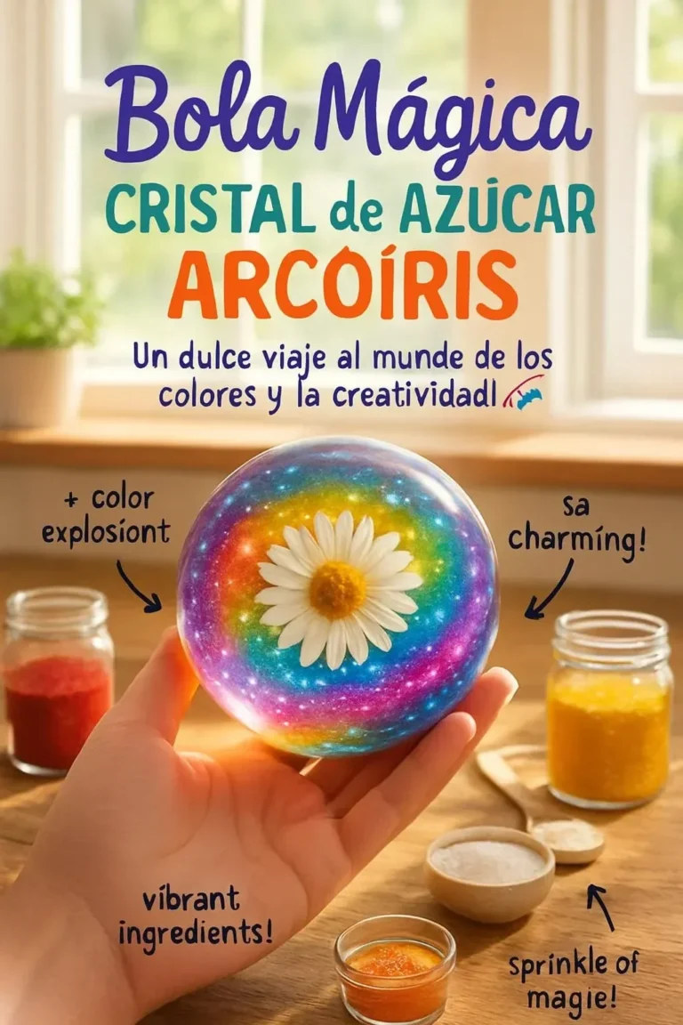 Regenbogen-Zucker-Kristallkugel mit bunten Reflexionen