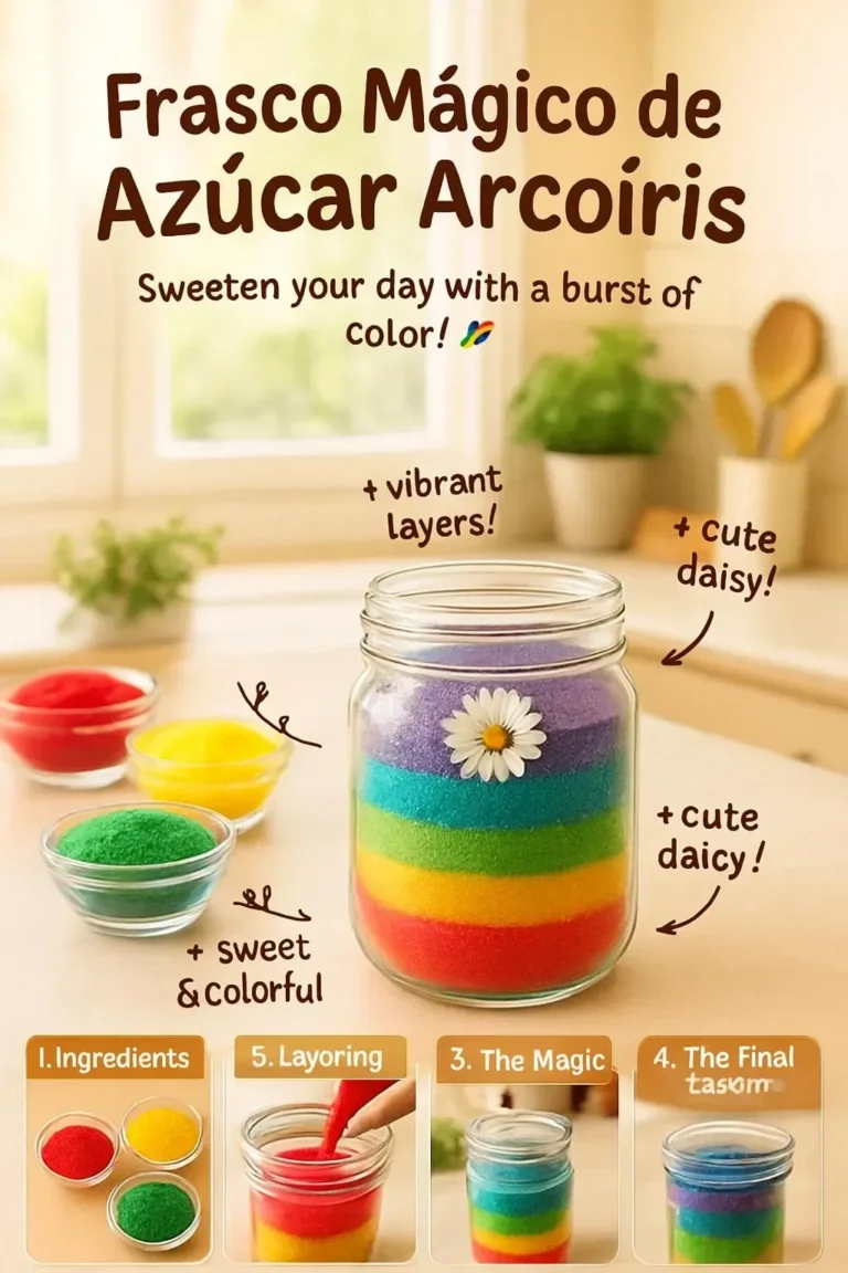 Regenbogen-Zucker in einem magischen Glas für bunte Desserts