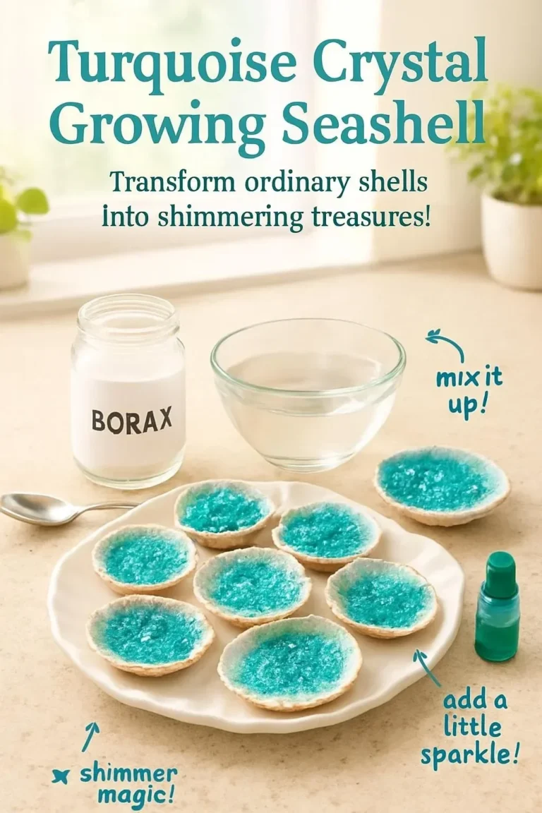 Türkisfarbener Kristall aus einer wachsender Muschel in natürlicher Form