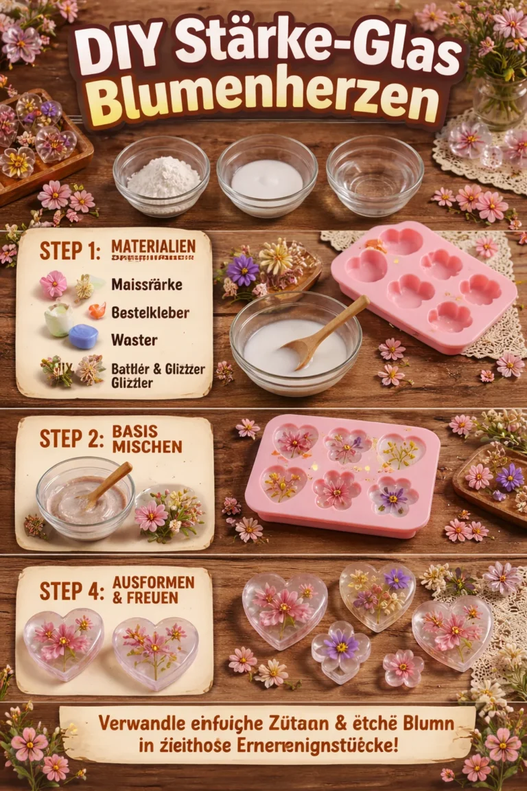DIY Stärke-Glas Blumenherzen zur kreativen Dekoration und persönlichen Geschenken